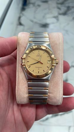 Omega constellation gold and steinless  34mm watch