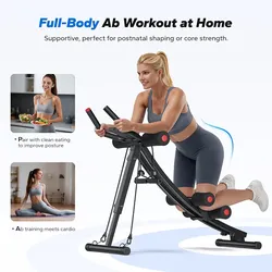 Ab Trainer Machine with LCD Monitor, Merach Dual Track Adjustable, Core & Waist, NEW