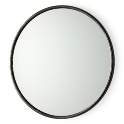 Mercana "Piper" 35.8" x 35.8" x 1" Black Metal Round Mirror (Brand New)