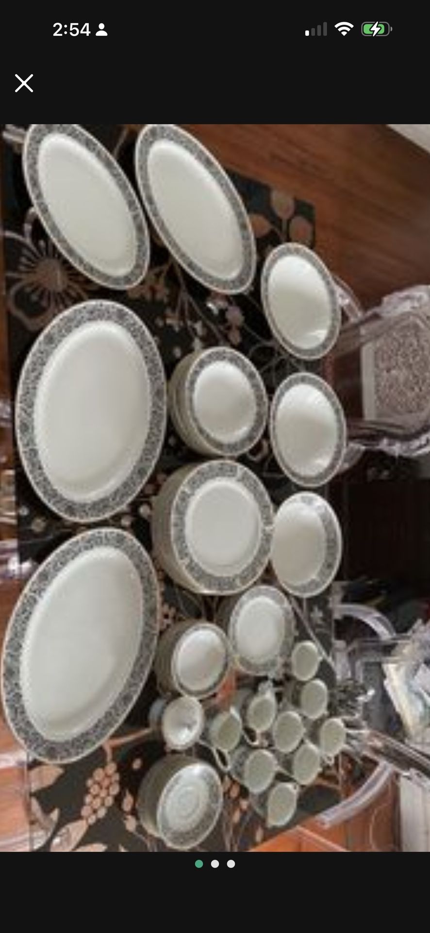 Rare Baroque Black & White Dinnerware 51 pieces