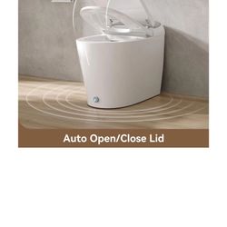 Smart Bidet Toilet LED Display Elongated Toilet w Bidet Seat Auto Open/Close