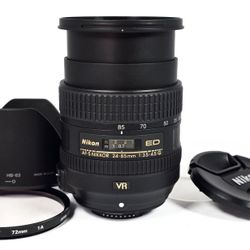 MINT Nikon AF-S Nikkor 24-85mm f/3.5-4.5 G ED Full Frame FX Professional Lens w/ Nikon Caps & Hood