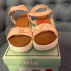 Girl Pink Wedge Sandals