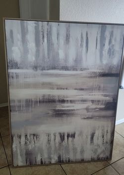 $100 Each - Set of 4 Identical 47" x 35.5" Abstract Canvas Wall Art with Frame