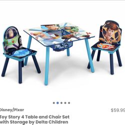 New Toy Story Kids Table With 2 Chairs 