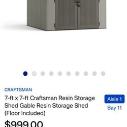Craftsman 7x7 Storage Shed - New