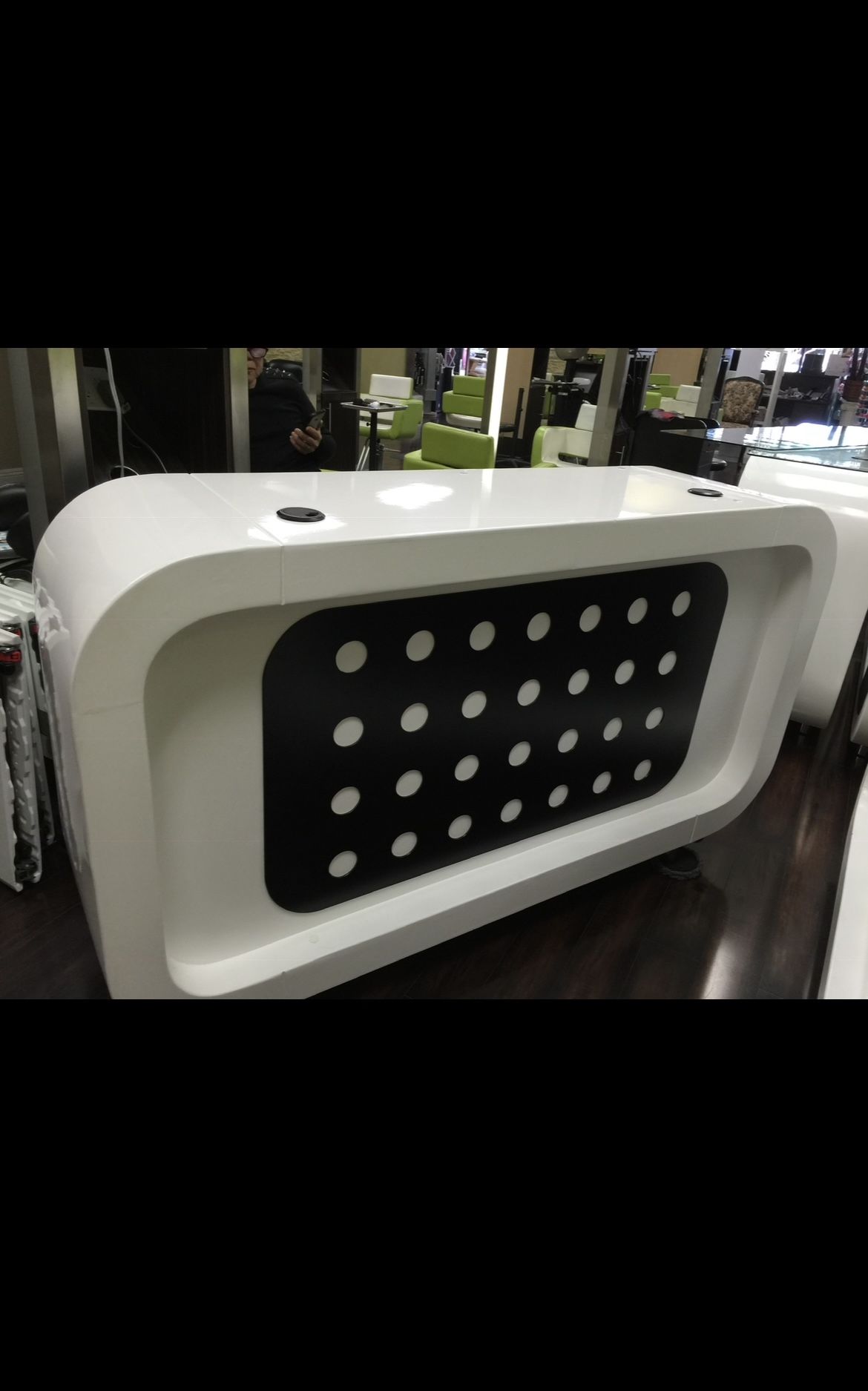 receptionist desk or bar table