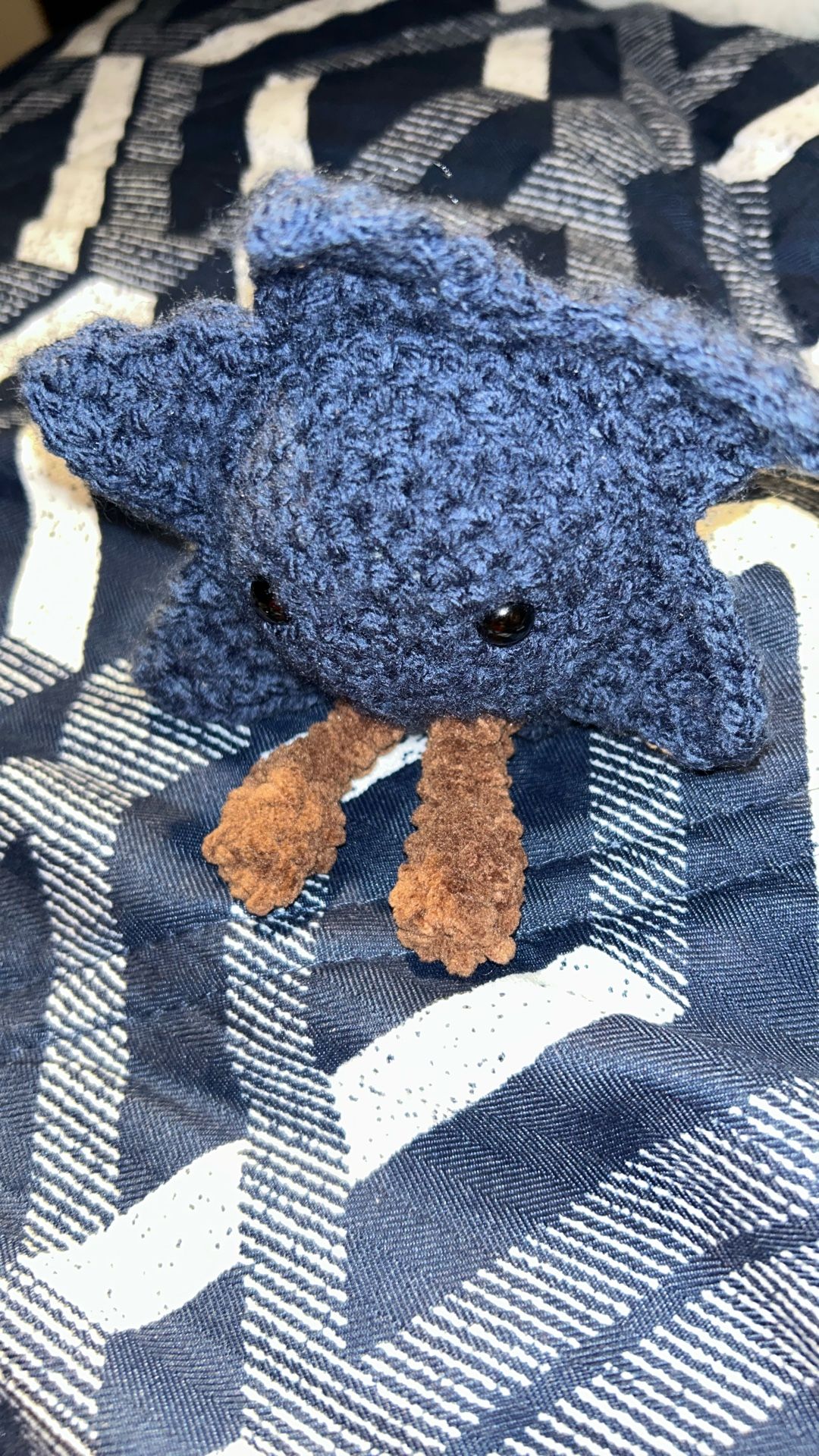 Cute Crocheted Blue Star With Tiny Hard Eyes Jellycat Dupe