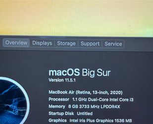 MacBook Air 2020 13” Retina Display – Excellent Condition