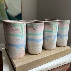 8 Piece Handcrafted Glass Set ( firm on price )