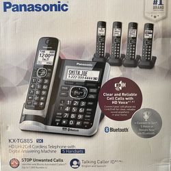 Panasonic 5 Headset Phone Set With Bluetooth & Cell phone Link 