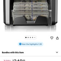 Aneken Mixed Denomination Money Counter with Counterfeit Detection, Touch Screen, Value/Mixed Counting