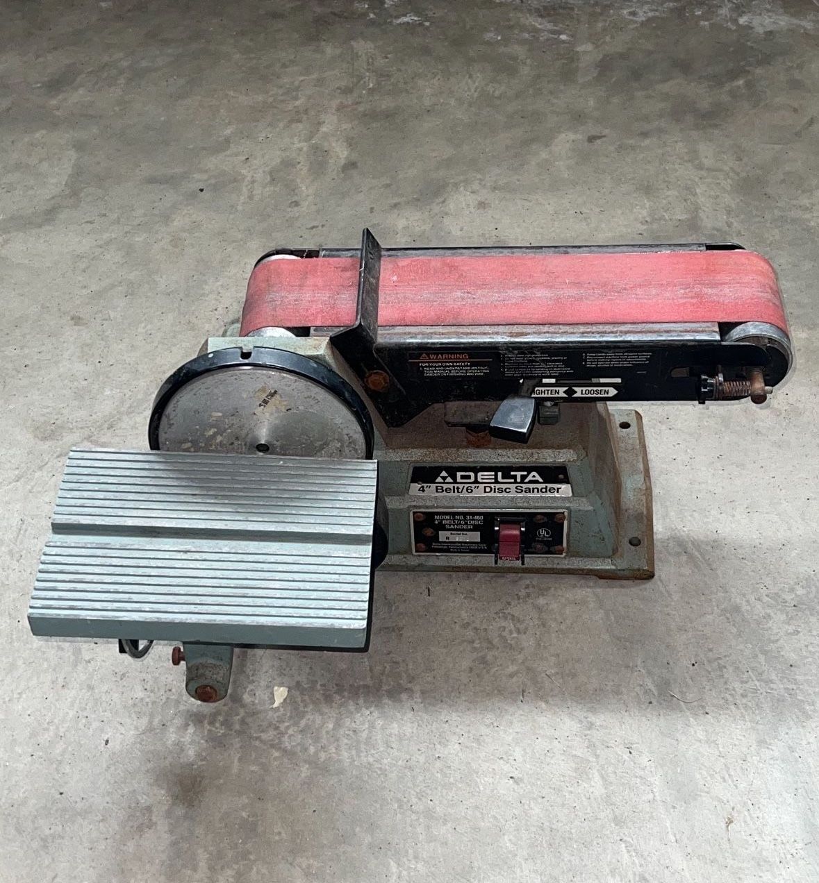 Delta 4’ Belt / 6’Disk Sander $60
