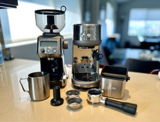 Breville Bambino & Smart Grinder Pro with extras