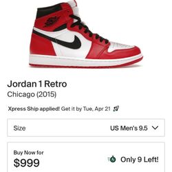 Jordan 1 Retro Og Chicagos 2015 