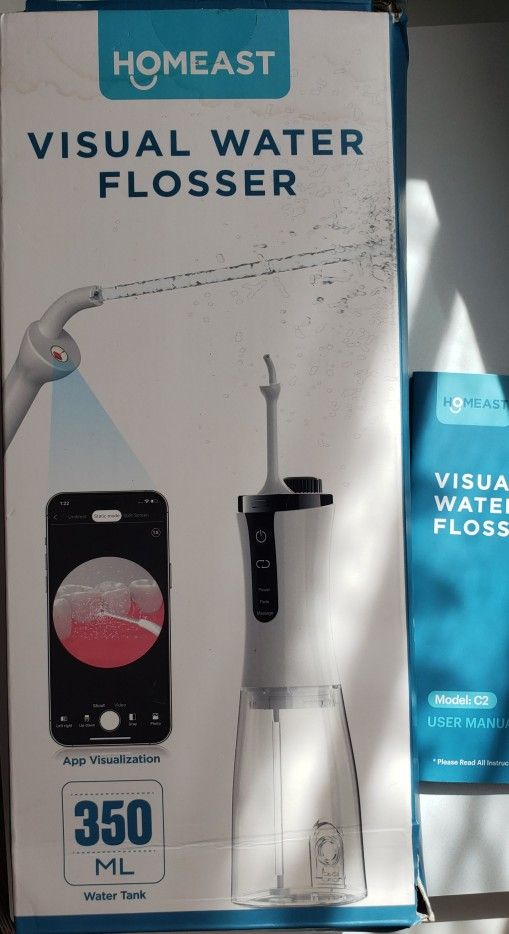 Water Flosser for Teeth Pick with Camera – 350ML Cordless Rechargeable Portable Electric Oral