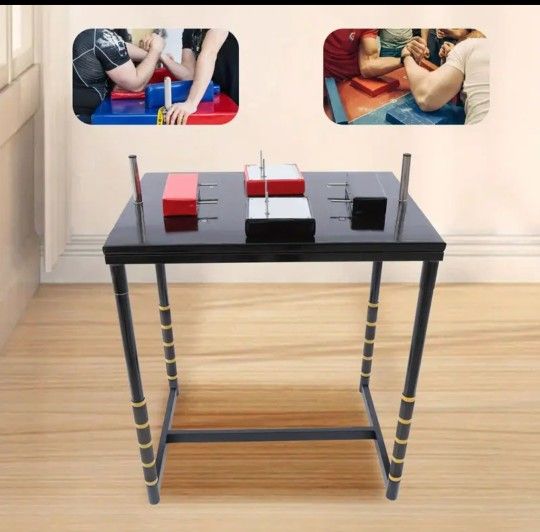 Standard Arm Wrestling Battle Table with Red Strap,Professional Wrist Strength Training Support Plate