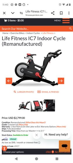 Life Fitness 1C7 Indoor Cycle