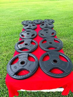 Troy & TKO Olympic Rubber Grip Weight Plates - 395 lbs Total