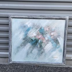 Abstract Textured Canvas Painting – Framed