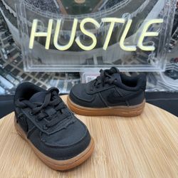 Nike Air Force 1 Low LV8 Black Gum Toddler Sz 4C