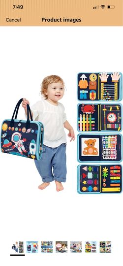 Montessori Busy Board & Busy Book for Toddlers with 20+ Learning Activities, Sensory Activity Toy for Fine Motor Skills, Montessori Learning Toy, Quie