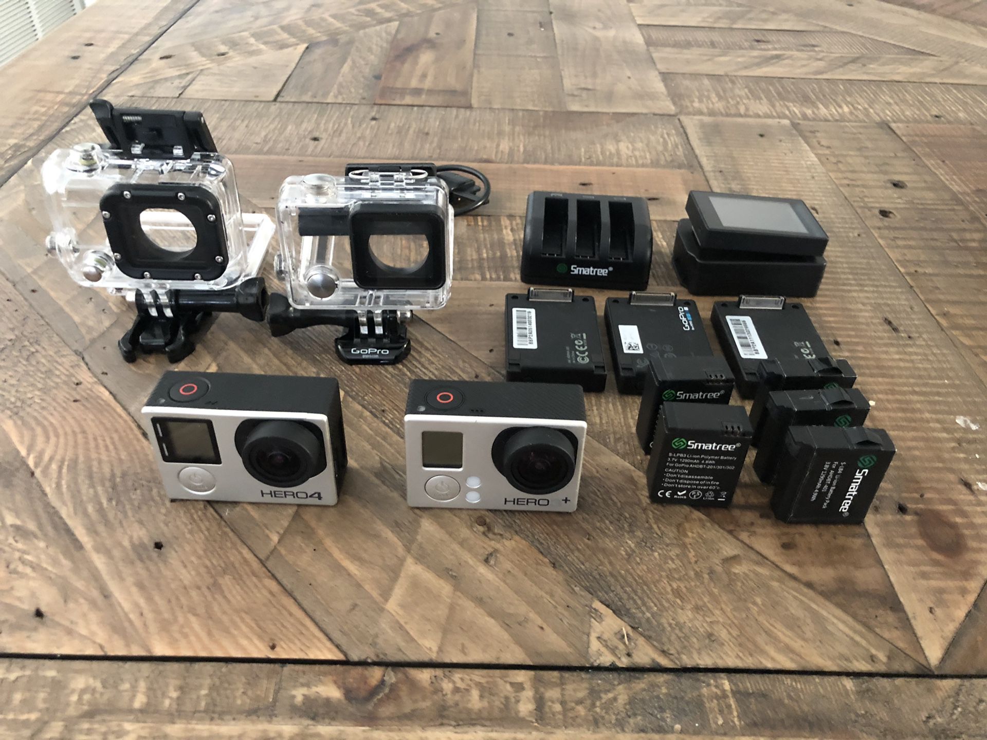 Gopro Hero 3+silver and Hero 4 with tons of accessories and cases and batteries