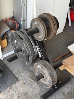 Barbell weights with stand