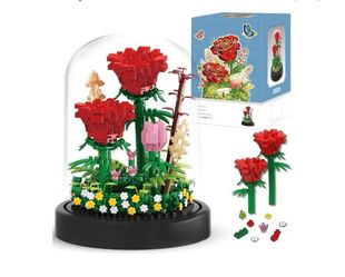 Flower Bouquets Building Sets, 596PCS Red Rose Flower Building.    (AB)
