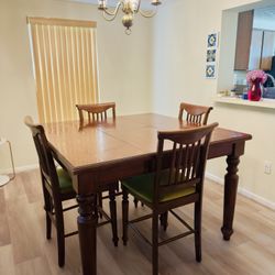 Solid Wood Dining Room Set - 4 Chairs
