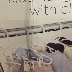 18PK Kid Sized Hangers W/Removable Clips Brand New In Package 