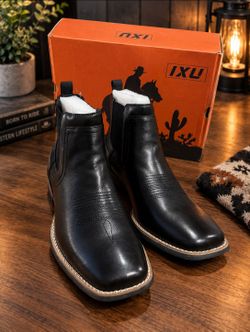 IXU Black Western Chelsea Boots