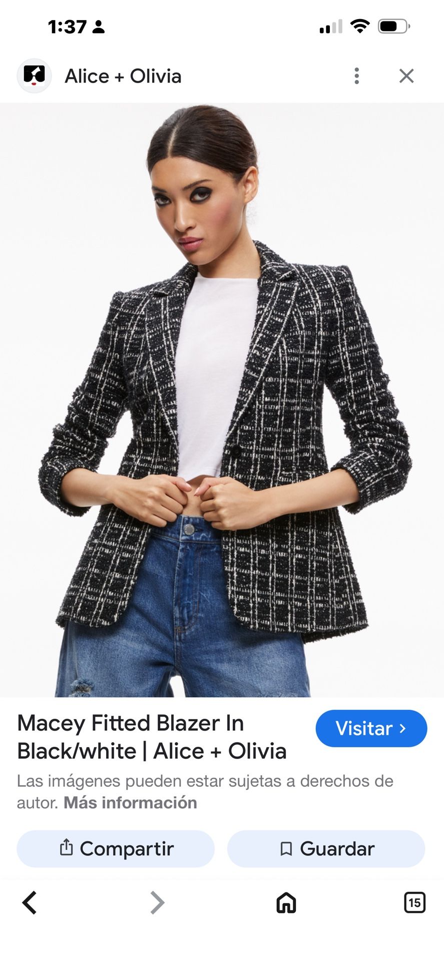Fitted Blazer THE. PROP XL › Black/white | Women.