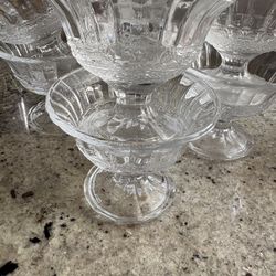 Set of 8 Vintage Pressed Glass Compote Bowls | Clear Pedestal Dessert Dishes | Wedding & Table Decor