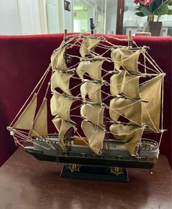 Large Decorative Tall Sailing Ship Model - 15” Nautical Display