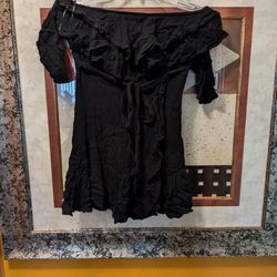 Ocean Drive Black Off the Shoulder Mini Dress