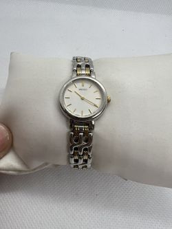 🖤💛Rare Gorgeous Vintage Classic Gold-Silver Seiko Ladies Watch 1980s💛🖤