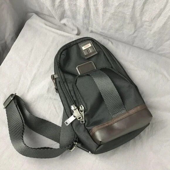 TUMl Black Nylon Crossbody Sling Bag 