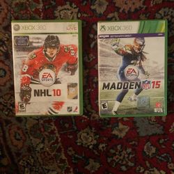 Xbox 360 2 Games Madden NFL 15 And NHL 10