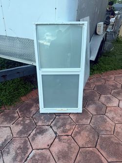 White Double Hung Window with Glass double 26x49”