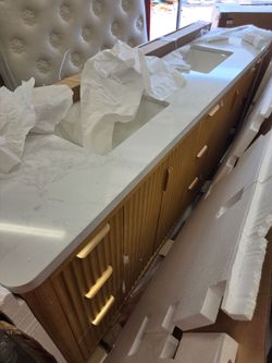 84 inch Double fluted vanity