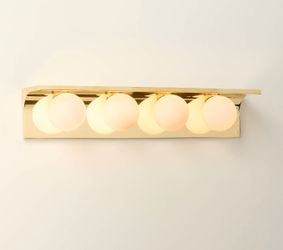 CB2 Unlacquered Brass 4-Light Wall Sconce