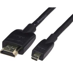 Amazon Basics Micro HDMI to HDMI Cable, 18Gbps High-Speed, 4K@60Hz, 2160p, 48-Bit Color, Ethernet Ready, 6 Foot, Black