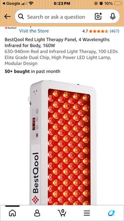 BestQool Red Light Therapy Panel, 4 Wavelengths Infrared for Body, 160W 630-940nm Red and Infrared Light Therapy, 100 LEDs Elite Grade Dual Chip, High