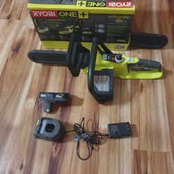 Ryubi 18 Volt Cordless Chainsaw With Battery & Charger