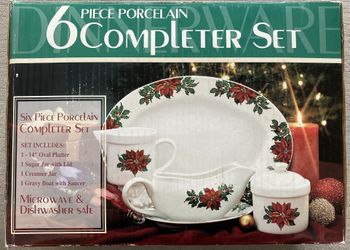 Festive Christmas 6 Piece Porcelain Complete Set