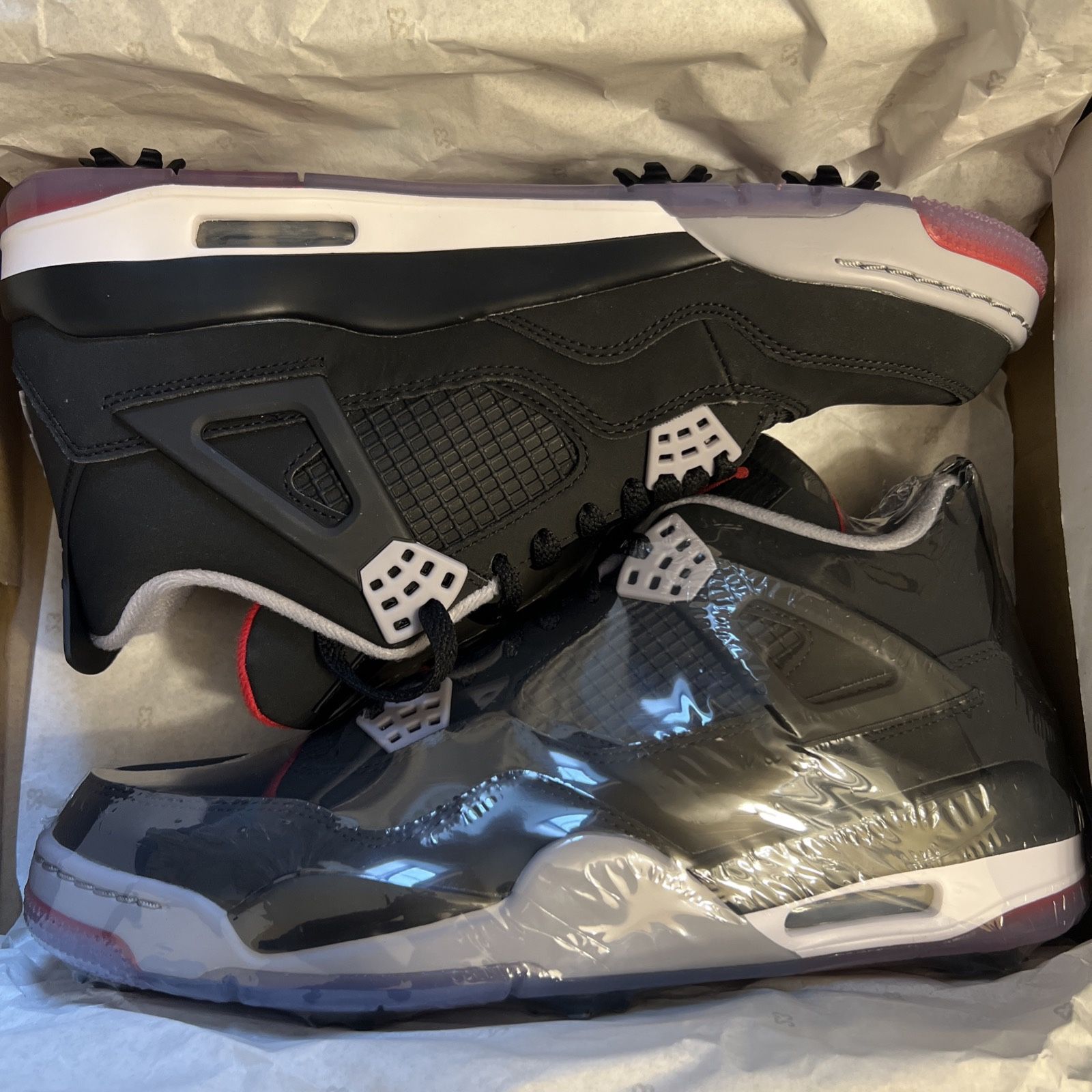 Jordan 4 Retro 'Bred golf shoe