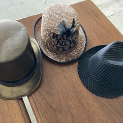 Three Halloween costume hats 