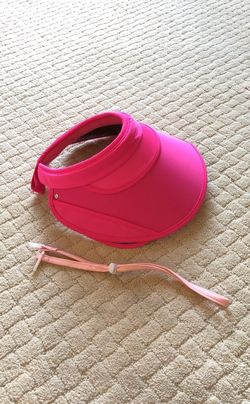 Summer topless Large wide brim UV sun visor with adjustable side brim - hot pink