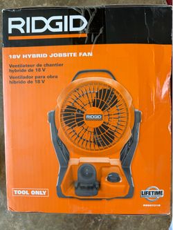NEW RIDGID 18V Hybrid Jobsite Fan — Battery or Plug-In